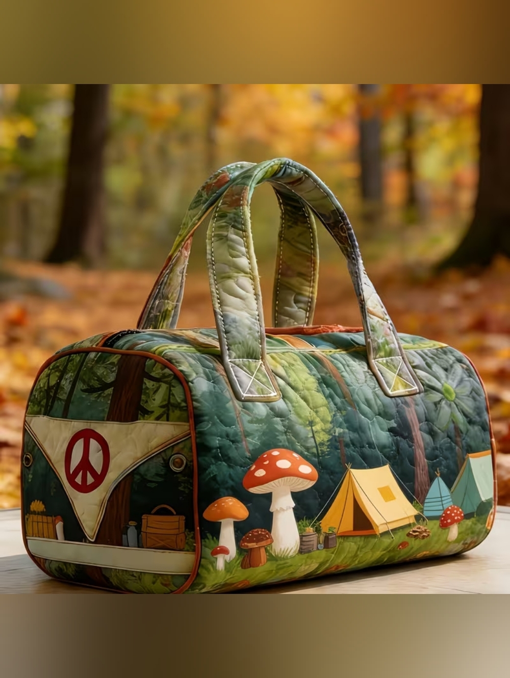 Boho Patchwork Duffle Bag 2 Handled New